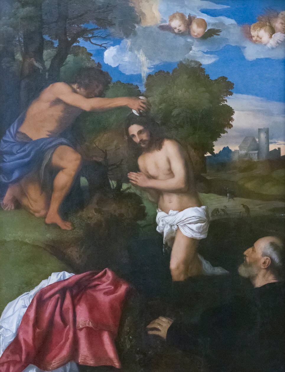 Kristuksen kaste, n. 1512 (öljy puulle) tekijältä Titian (c.1488 1576)