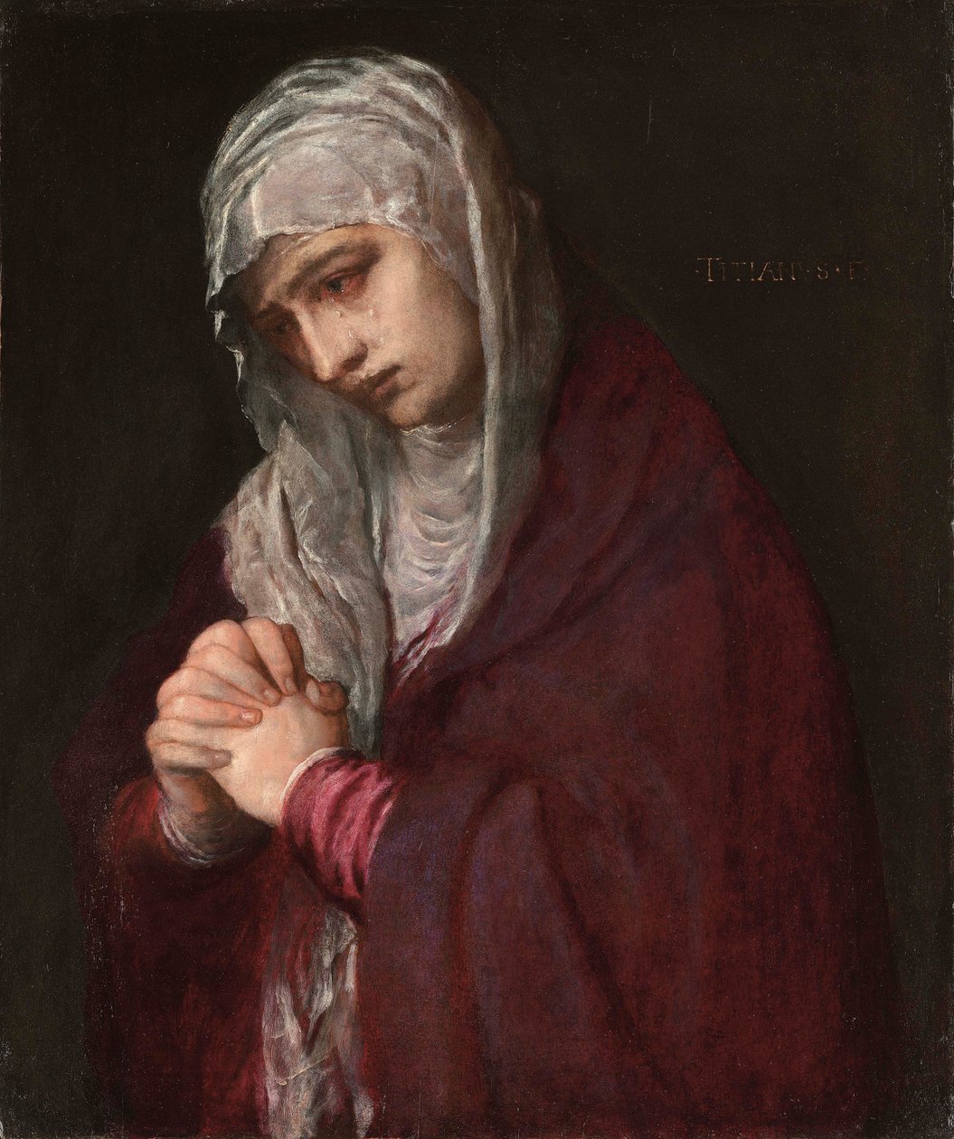 Mater Dolorosa (öljy paneelissa) tekijältä Tiziano Vecelli