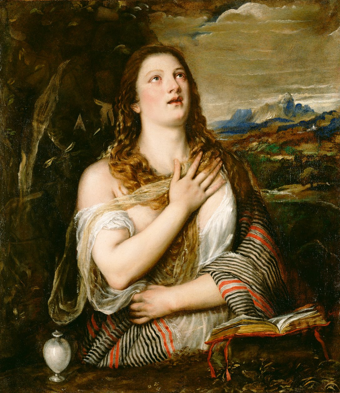 Katuva Magdaleena, n. 1555-1565 (öljy kankaalle) tekijältä Tiziano Vecelli