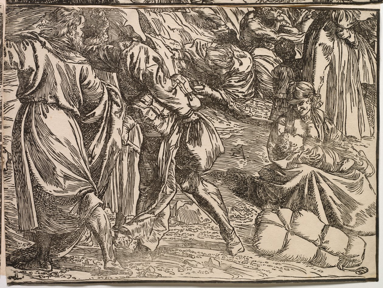 Faraon armeijan upotus Punaisellemerelle tekijältä Titian (c.1488 1576)