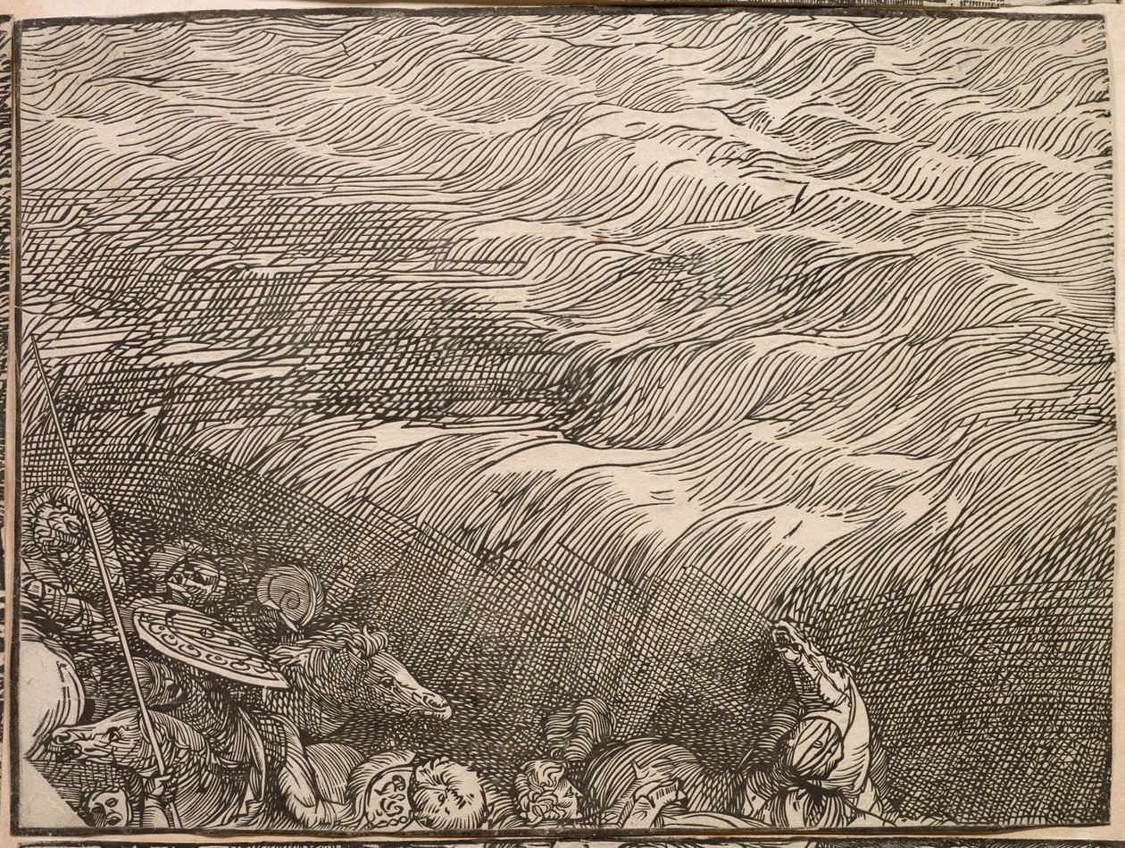 Faraon armeijan upotus Punaisellemerelle tekijältä Titian (c.1488 1576)