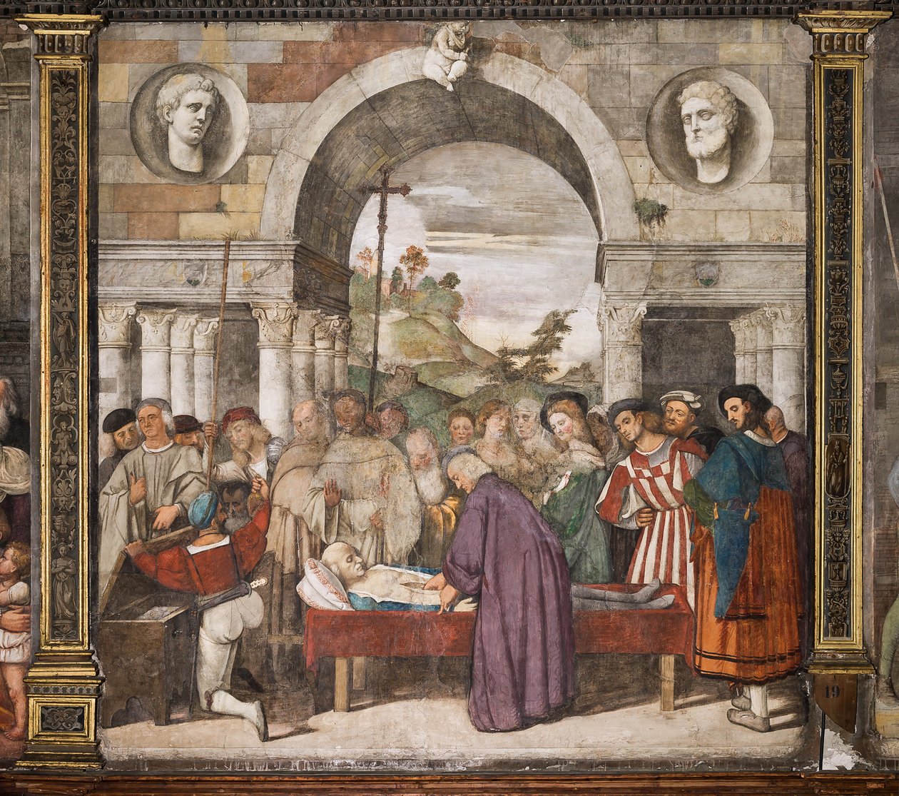 Kurin sydän arkussa, pohjoinen seinä, Pyhän koulu, Pyhän Antoniuksen basilika (Pyhän basilika), Padova, Italia tekijältä Titian (c.1488 1576)