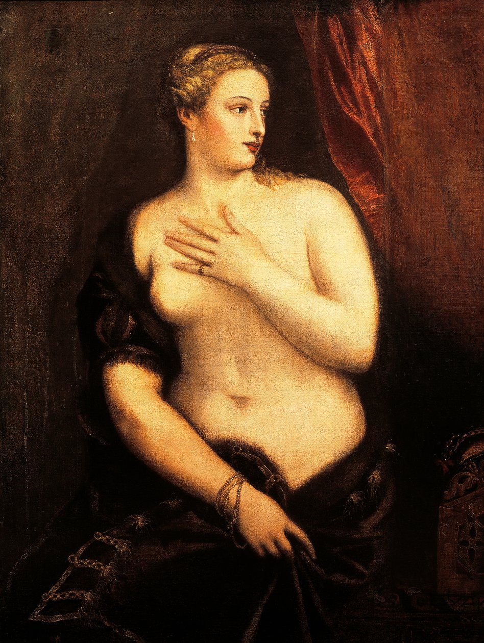 Titianin Venus peilillä (n. 1490-1576), öljy kankaalle tekijältä Titian (c.1488 1576)