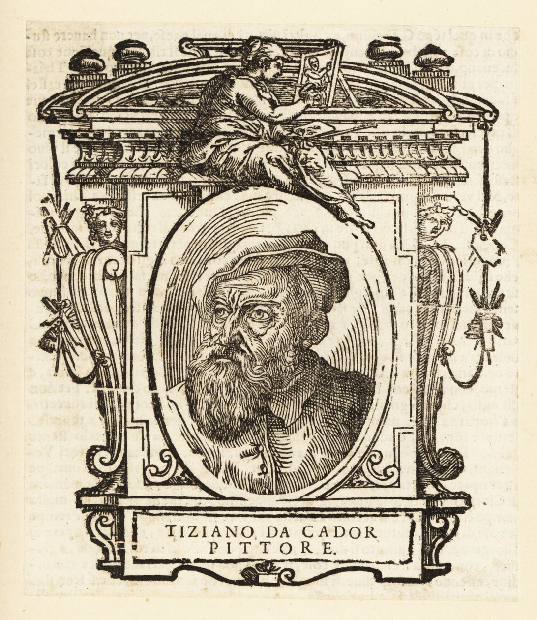 Muotokuva Titianista, italialainen taidemaalari renessanssin aikana, syntynyt Pieve di Cadoressa, noin 1488-1576 tekijältä Titian (c.1488 1576) (after)