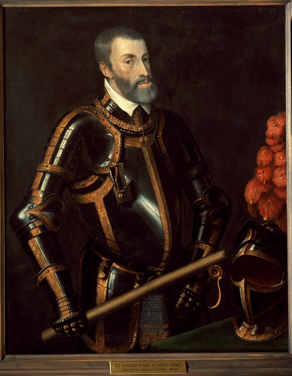 Saksan keisarin Kaarle V:n muotokuva tekijältä Titian (c.1488 1576) (manner of)