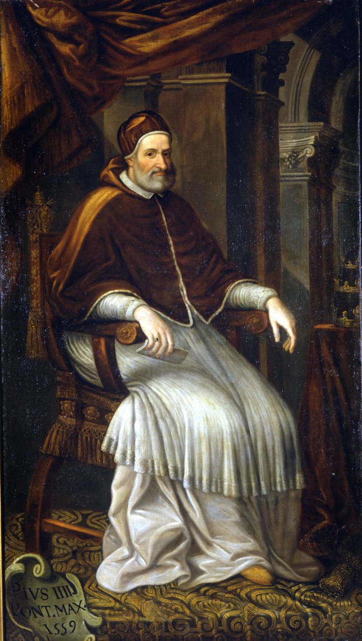 Pius IV (1499-1565). Maalaus Bizzozzero. Milano, Ca 