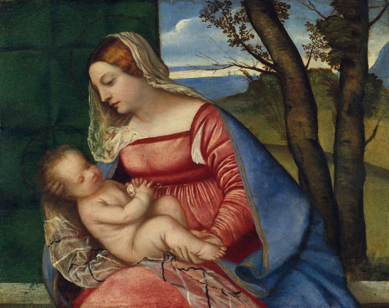 Madonna ja lapsi, n. 1508 (öljy puulle) tekijältä Tiziano Vecelli