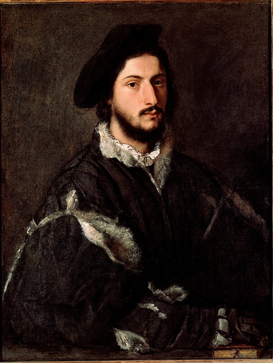 Vincenzo Mostin muotokuva Tiziano Vecellion maalaus Tizianiksi (n. 1490-1576) tekijältä Tiziano Vecelli
