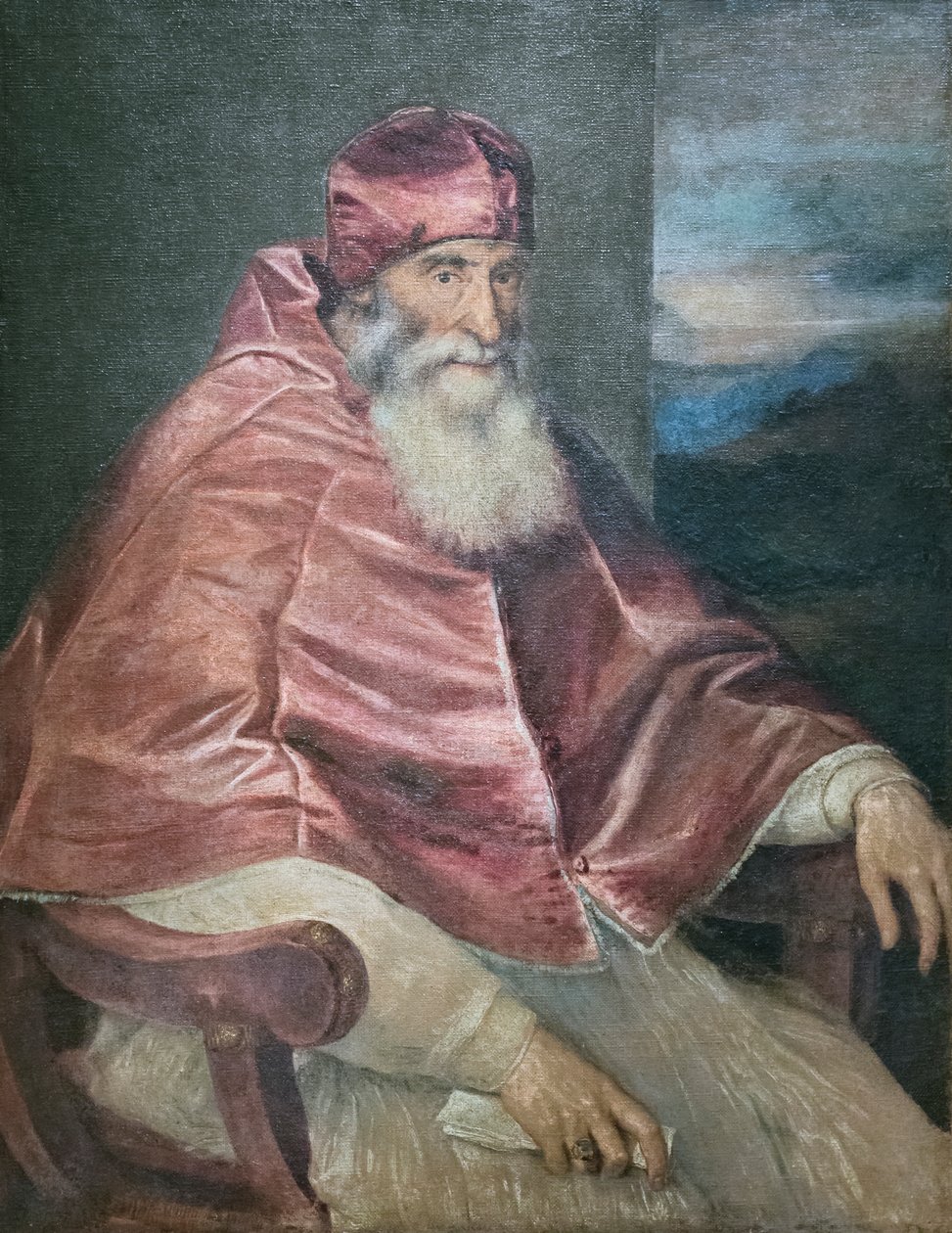 Paavi Paavali III:n muotokuva tekijältä Titian (c.1488 1576)