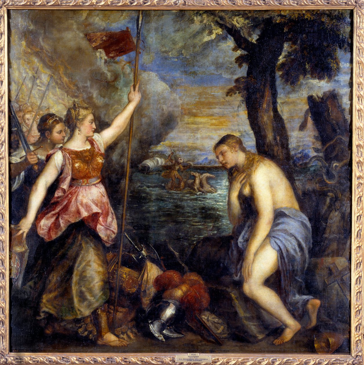 Espanjan pelastama uskonto. Tiziano Vecellion maalaus Tizian (1485-1576) tekijältä Tiziano Vecelli