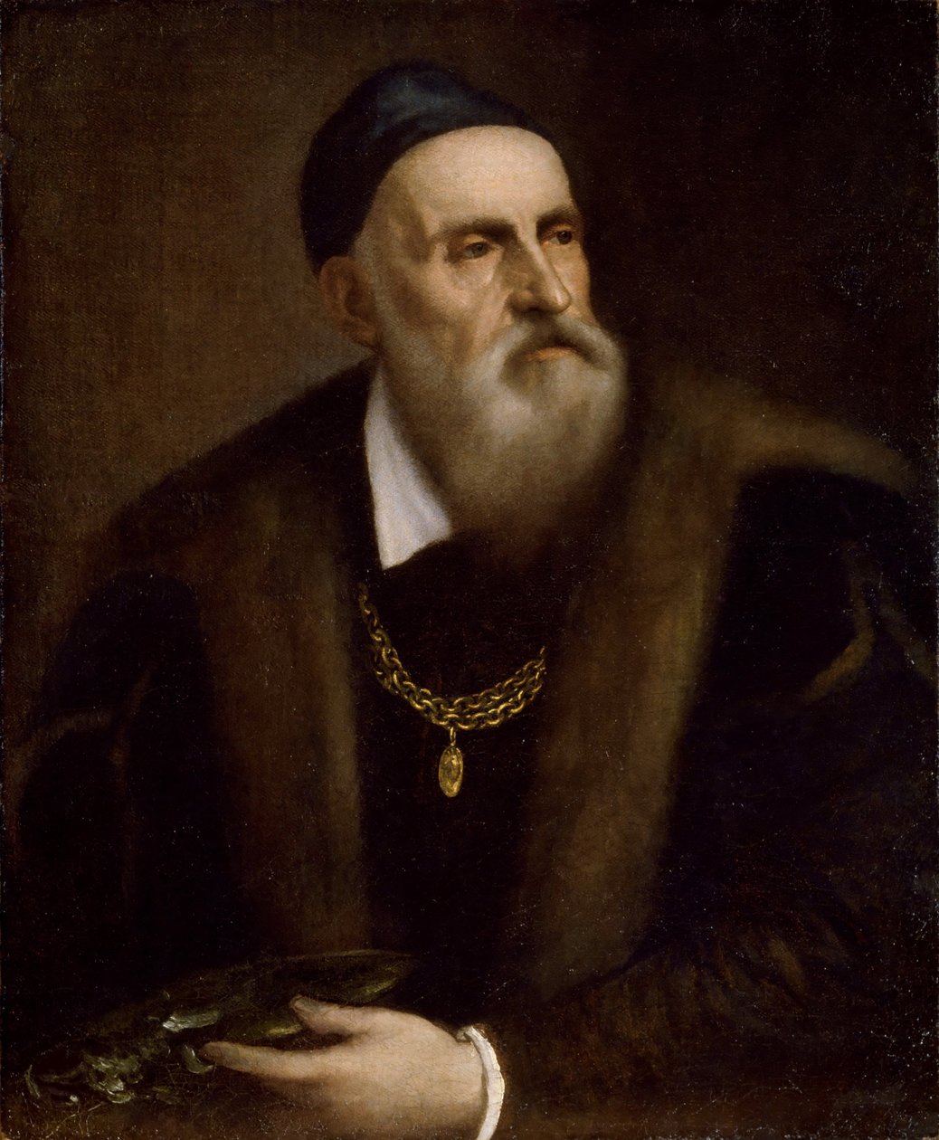 Titianin omakuva (1488-1576). Öljy kankaalle, n. 1562-1563, Mitat: 78x63. Galleria degli Uffizi, Firenze tekijältä Tiziano Vecelli