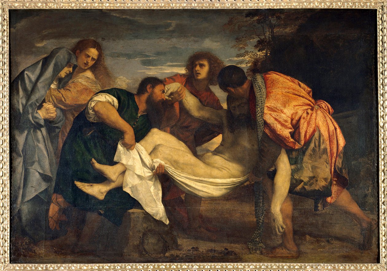 Tiziano Vecellio dit le Titianin hautamaalaus (1485-1576) Sun. 1,48 x 2,12 m tekijältä Tiziano Vecelli