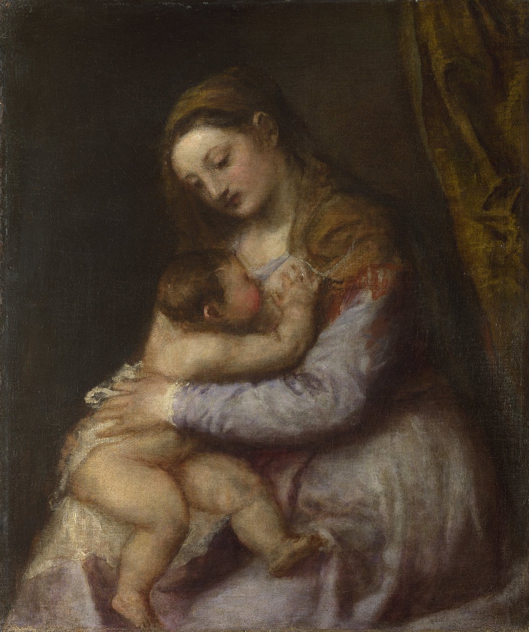 Neitsyt ja lapsi, n. 1570-1576 (öljy kankaalle) tekijältä Tiziano Vecelli