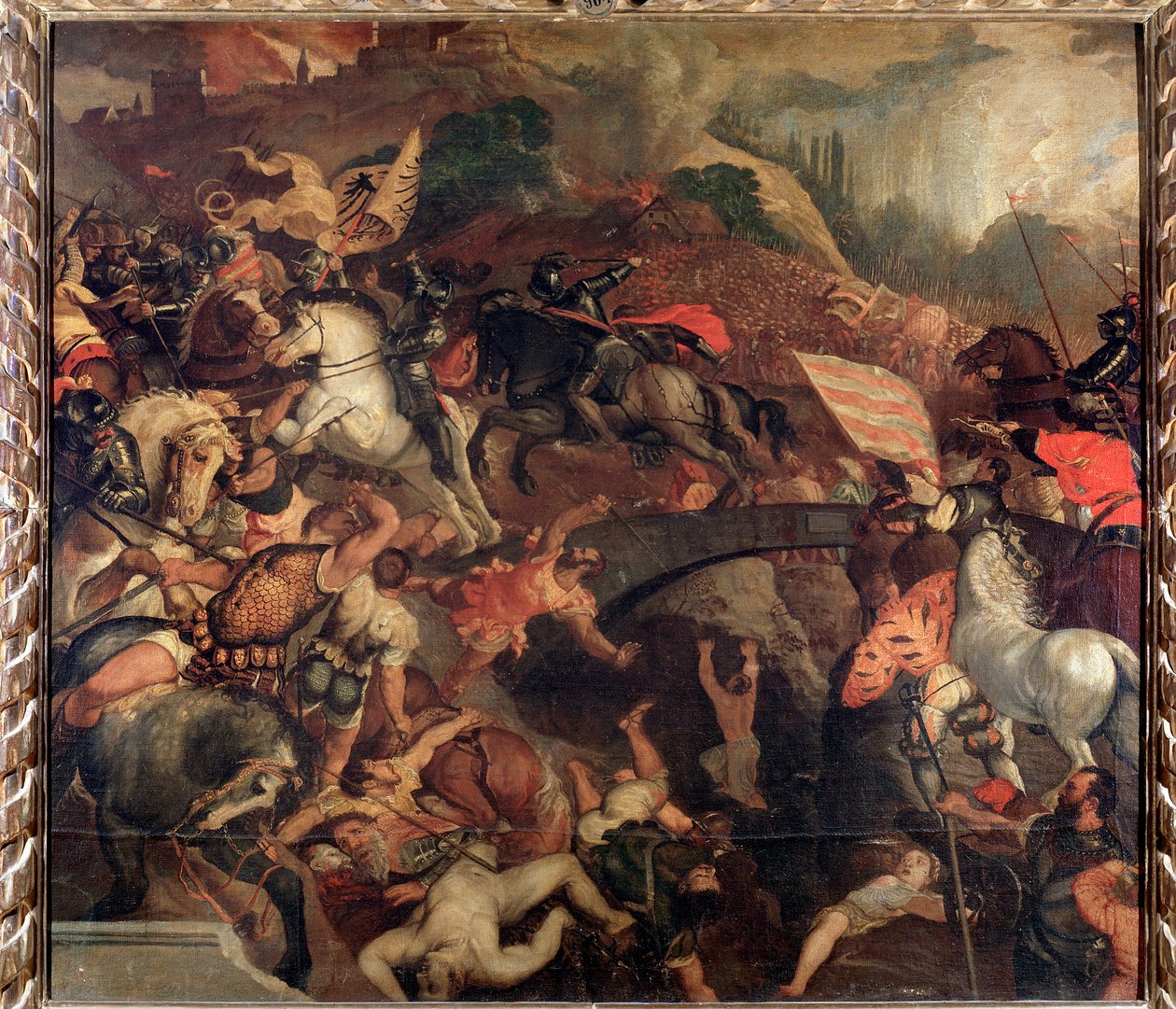 Kadoreiden taistelu vuonna 1508 - Maalaus tekijältä Tiziano Vecelli