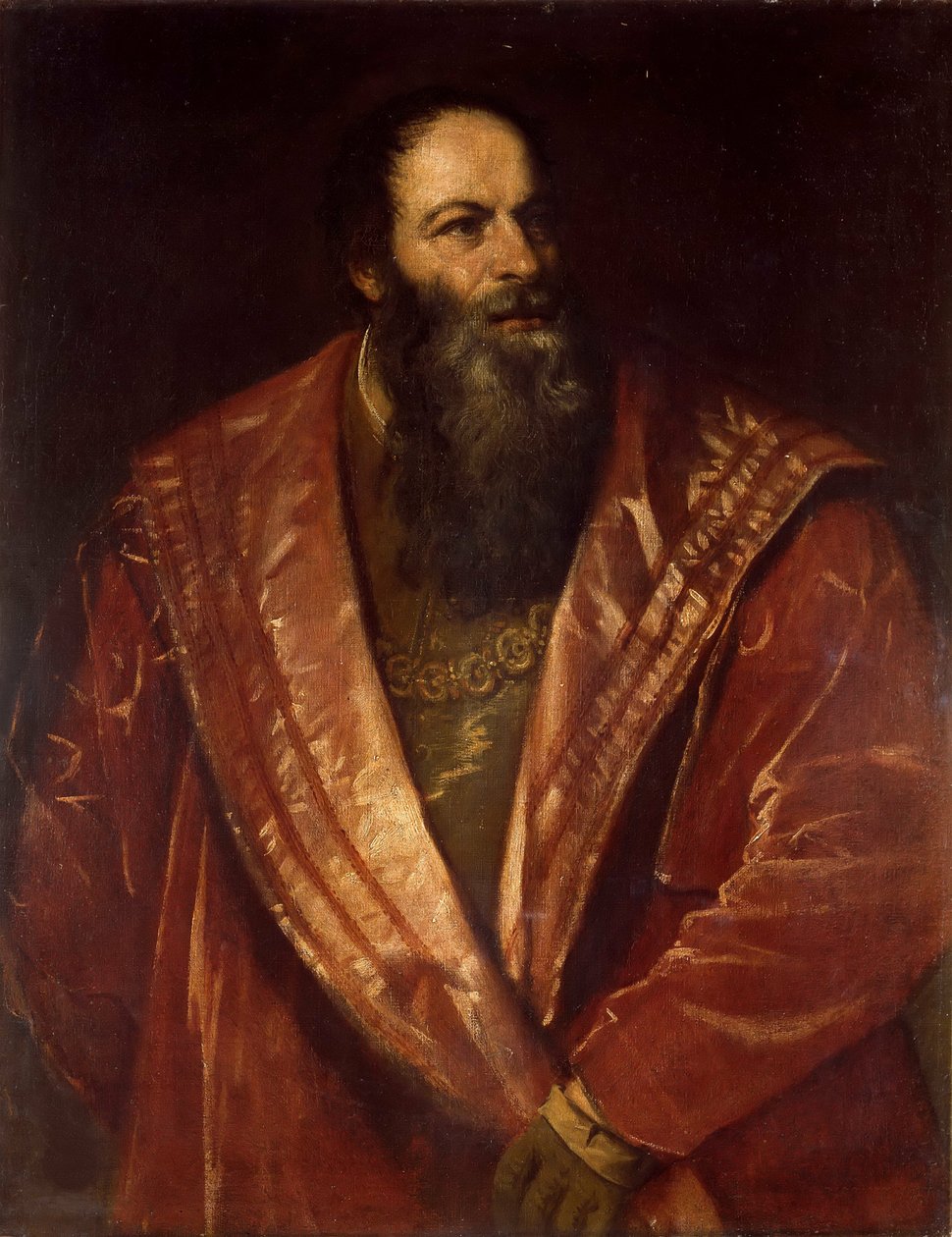 Italian kieli: Pietro Aretinon muotokuva Pietro Aretinon muotokuva tekijältä Titian