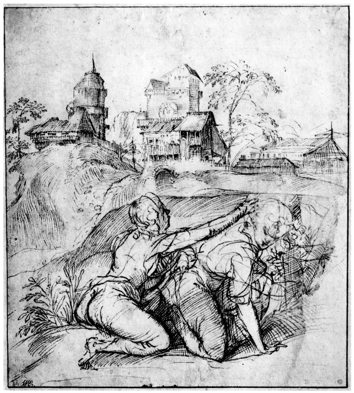 Maisema kahden nuoren kanssa, c1510, 1937 tekijältä Tiziano Vecelli
