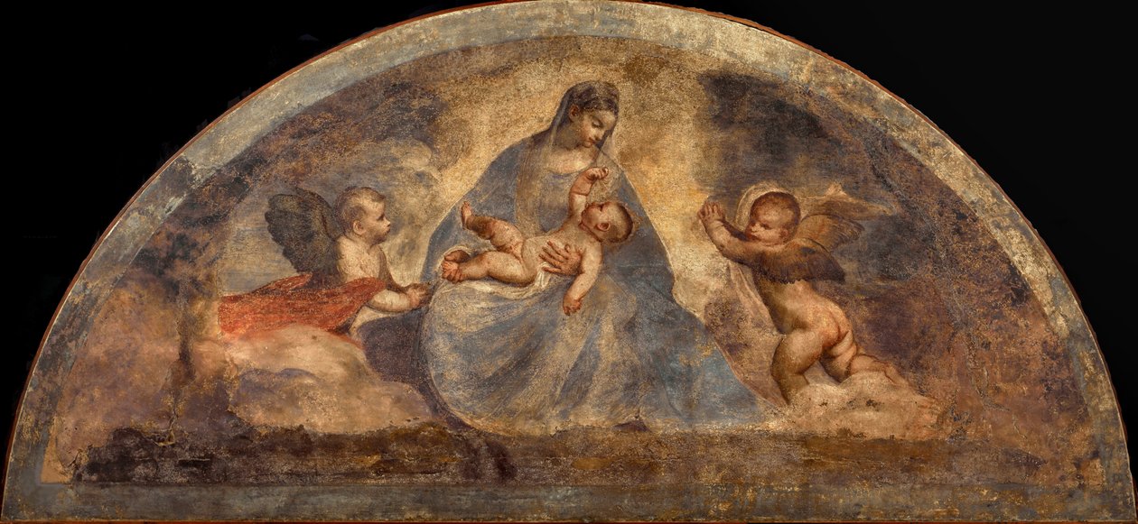 Madonna ja lapsi kahden enkelin kanssa, n. 1519. tekijältä Titian