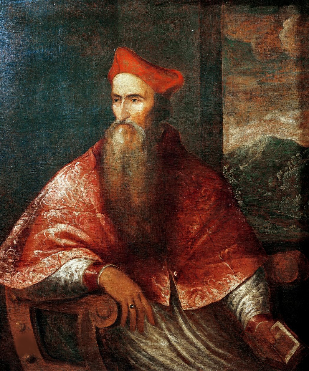 Kardinaali Pietro Bembon muotokuva 1470-1547, 1545-1546. tekijältä Titian