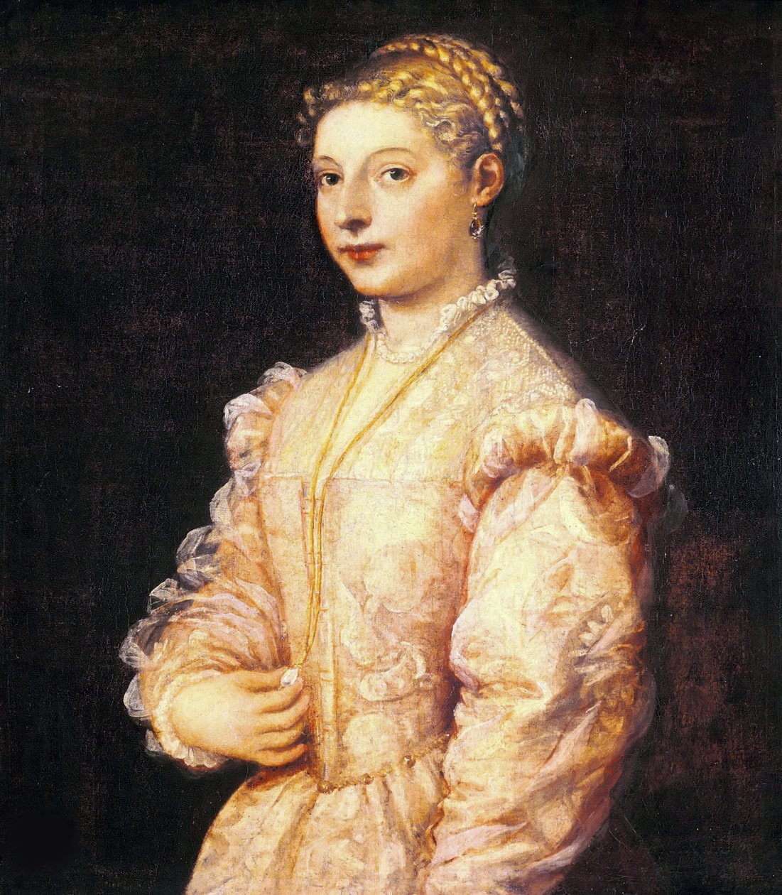 Lavinia Vecellion muotokuva, noin 1545. tekijältä Tiziano Vecelli