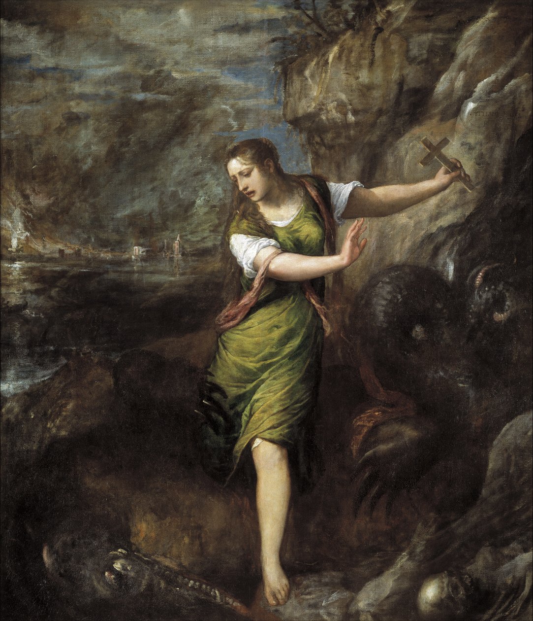 Pyhä Margareta, n. 1565 tekijältä Tiziano Vecelli