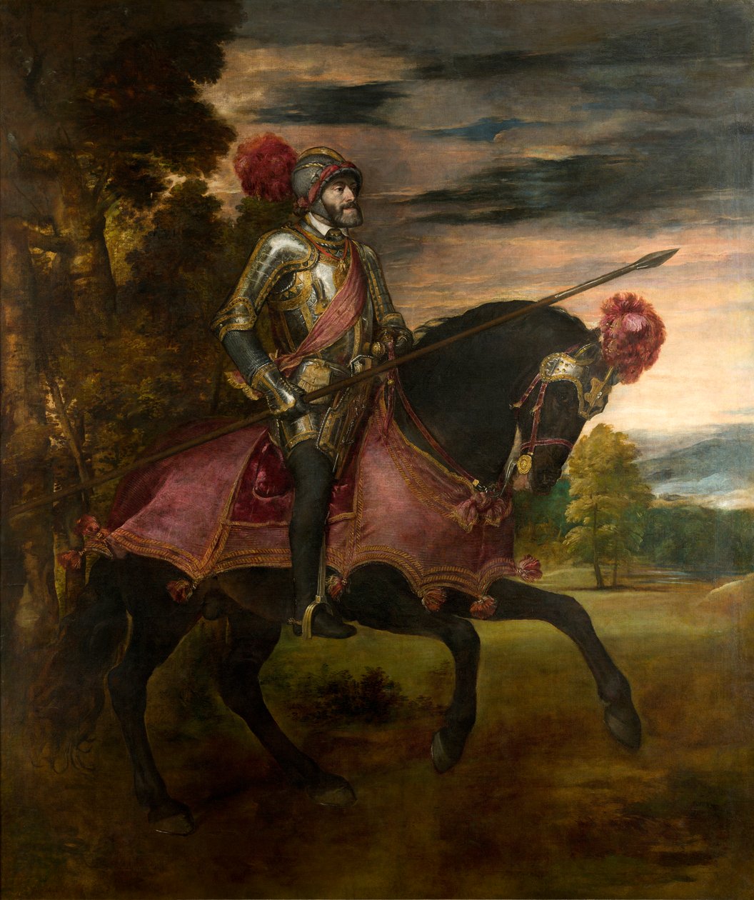Espanjaksi:  Kaarle V:n ratsumuotokuva: Carlos V en la batalla de Mühlberg tekijältä Titian