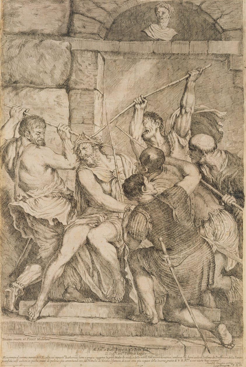 Thorns with Thorns, kaiverrus Luigi Scaramuccia (1616-80) 1675 (katso 60349) tekijältä Tiziano Vecelli