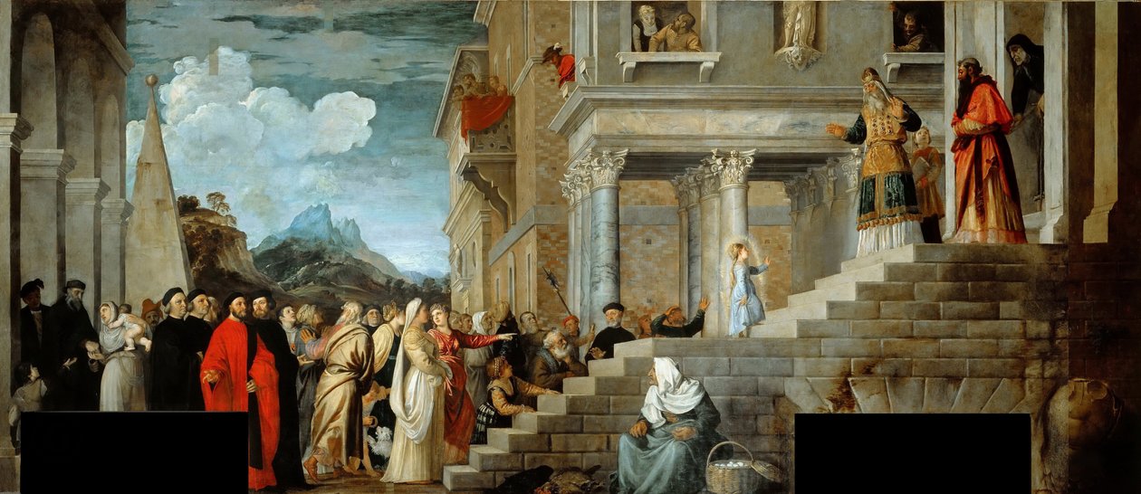 Neitsyen esitys temppelissä, 1534-1538. tekijältä Titian