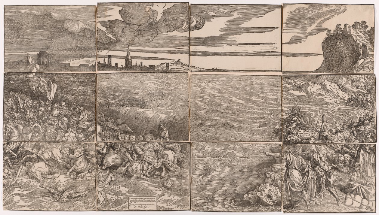 Faraon armeijan upotus Punaisellamerellä tekijältä Titian