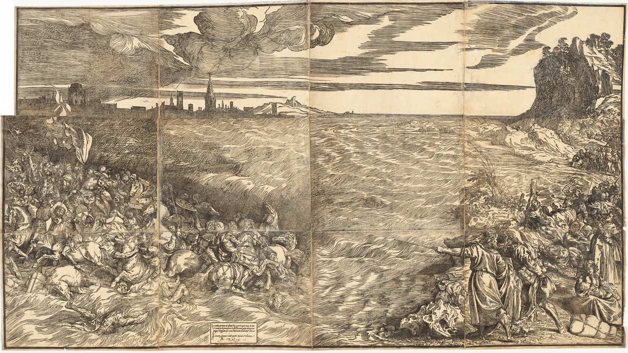 Faraon armeijan upotus Punaisellamerellä tekijältä Titian