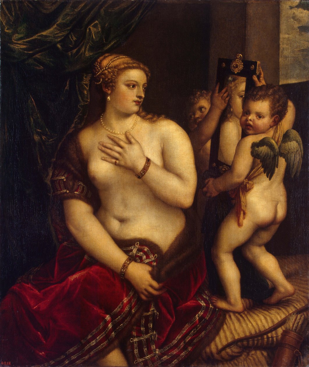 Venus peilillä, 1560 tekijältä Titian,