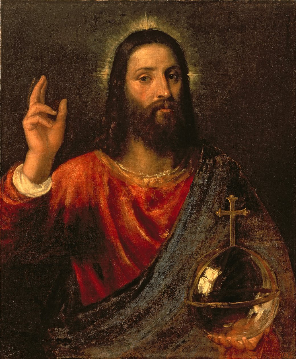Kristus Vapahtaja, noin 1570 tekijältä Tiziano Vecelli