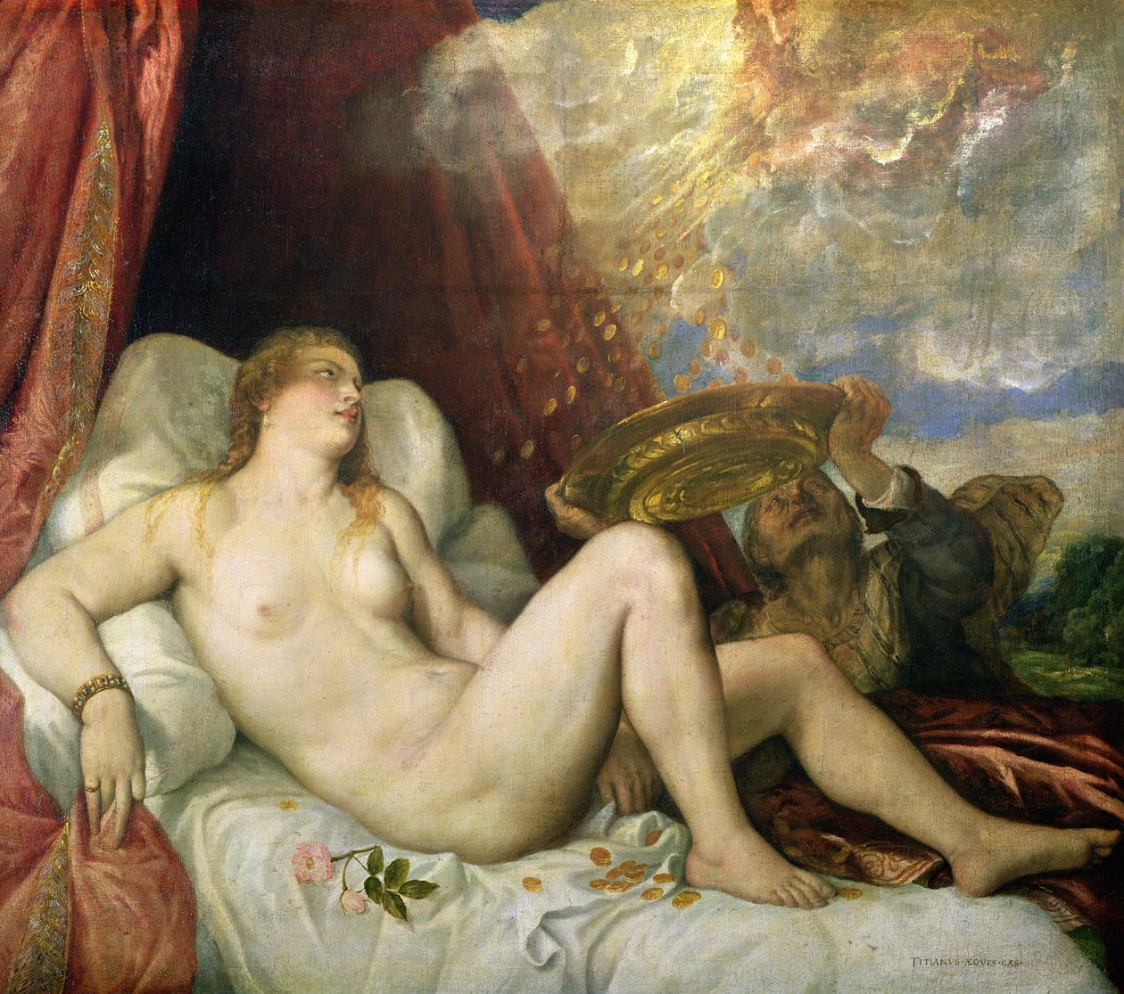 Danae, n. 1554 tekijältä Tiziano Vecelli