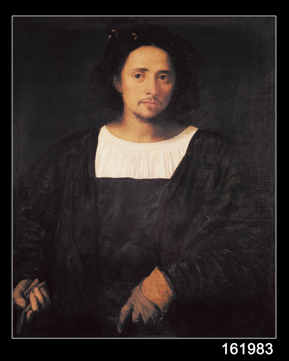 Mies hansikkaalla, 1517-20 tekijältä Tiziano Vecelli