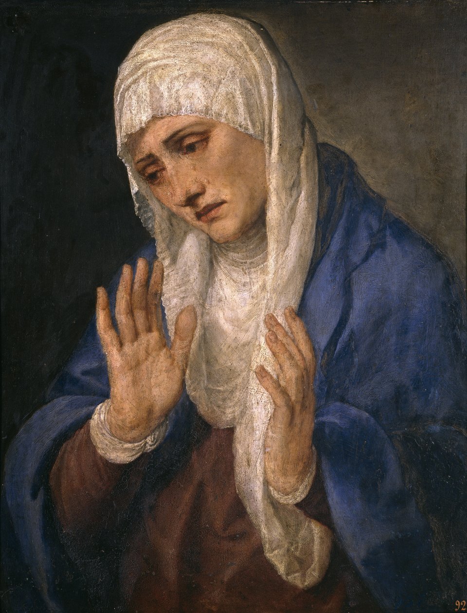 Mater Dolorosa avoimin käsin tekijältä Tiziano Vecelli
