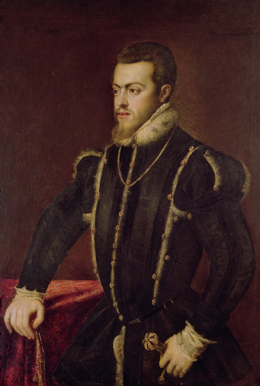 Muotokuva Philip II:sta (1527-98) Espanjasta tekijältä Tiziano Vecelli