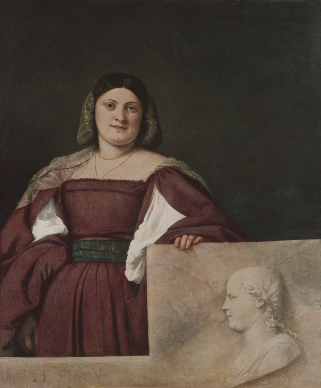 Naisen muotokuva (La Schiavona), n. 1510-12 tekijältä Tiziano Vecelli