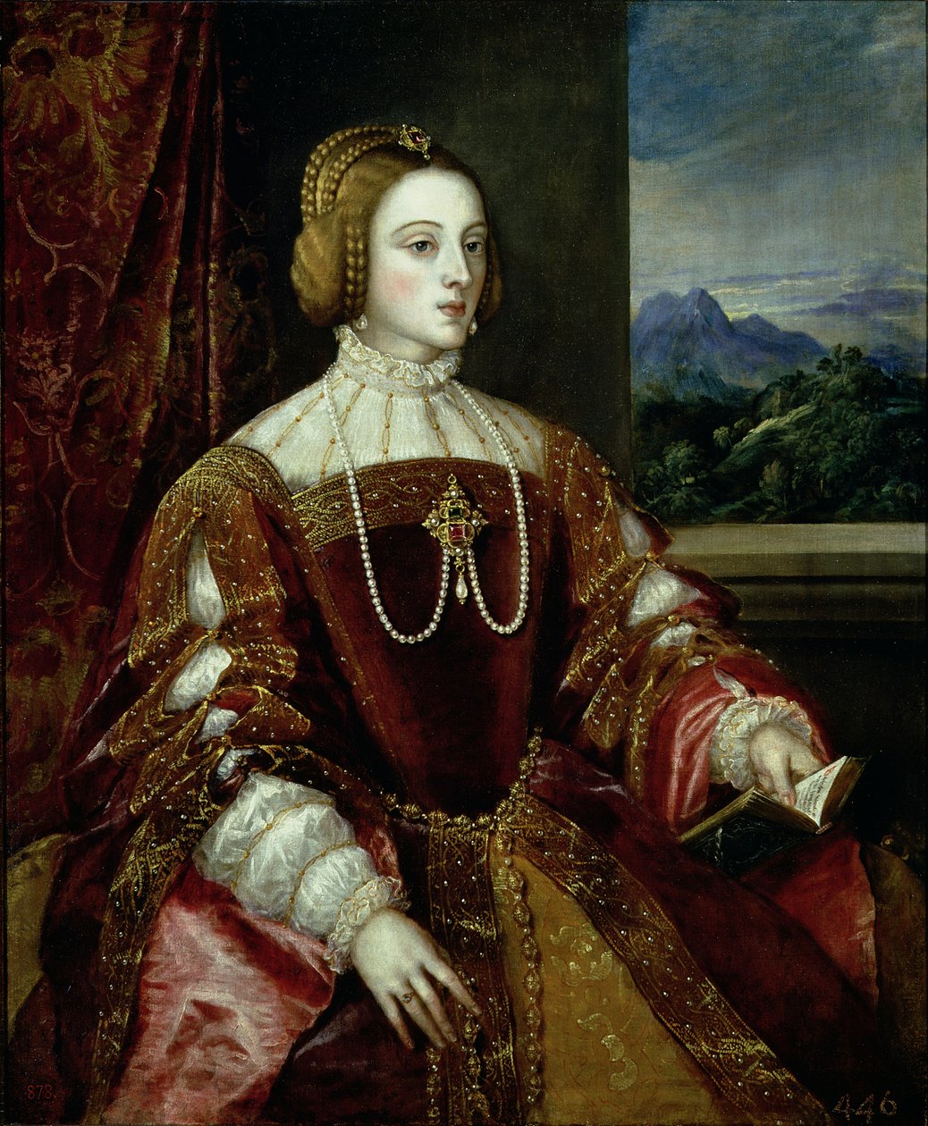 Portugalin keisarinna Isabellan muotokuva, 1548 tekijältä Tiziano Vecelli