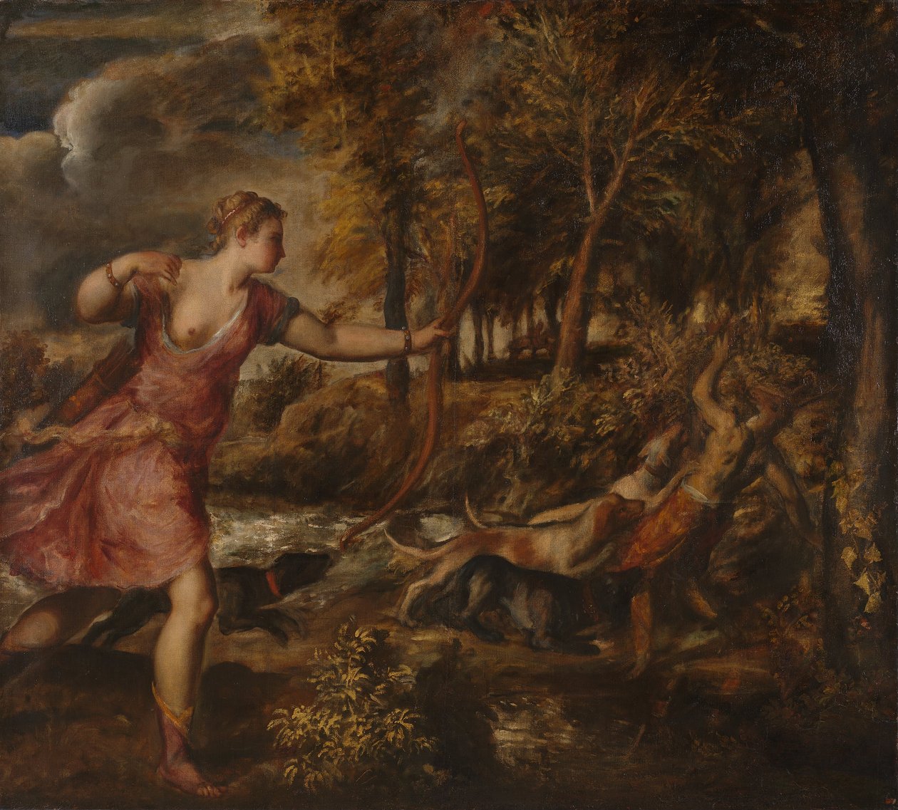 Actaeonin kuolema, noin 1565 tekijältä Tiziano Vecelli