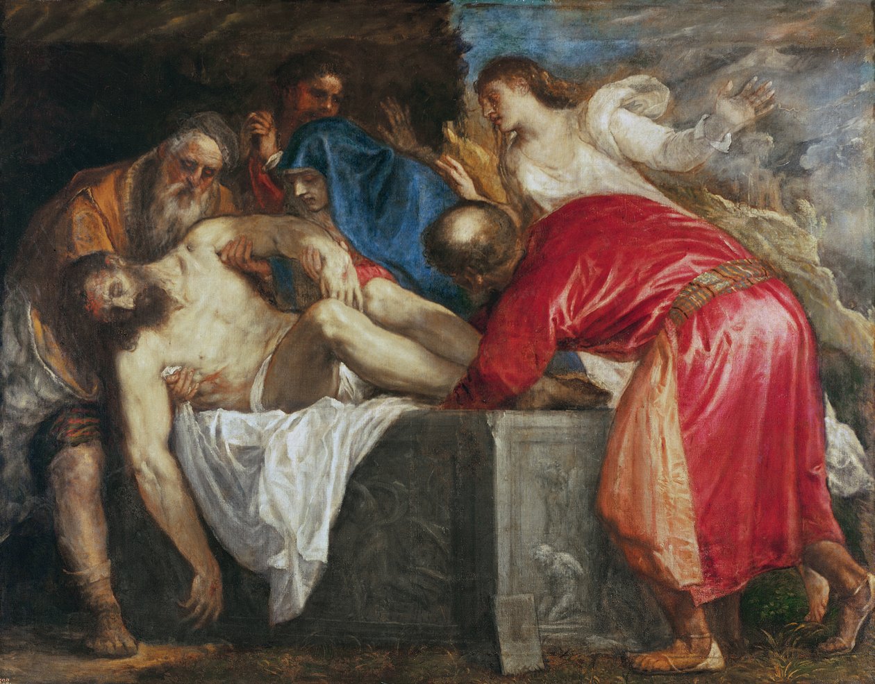 Kristuksen hautaus, 1559 tekijältä Tiziano Vecelli