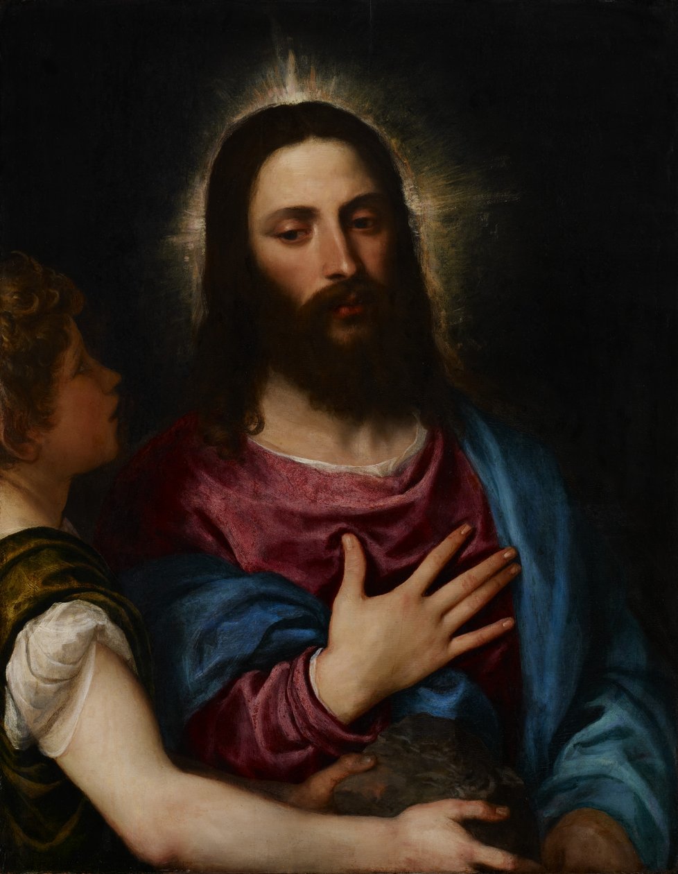 Kristuksen kiusaus, n. 1516-25 tekijältä Tiziano Vecelli