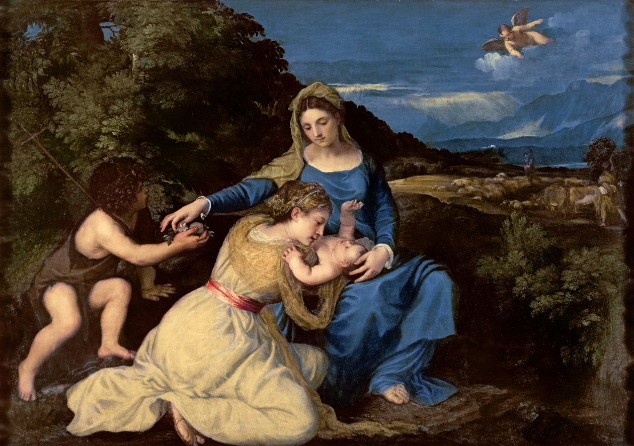Neitsyt ja lapsi pyhien kanssa, 1532 tekijältä Tiziano Vecelli