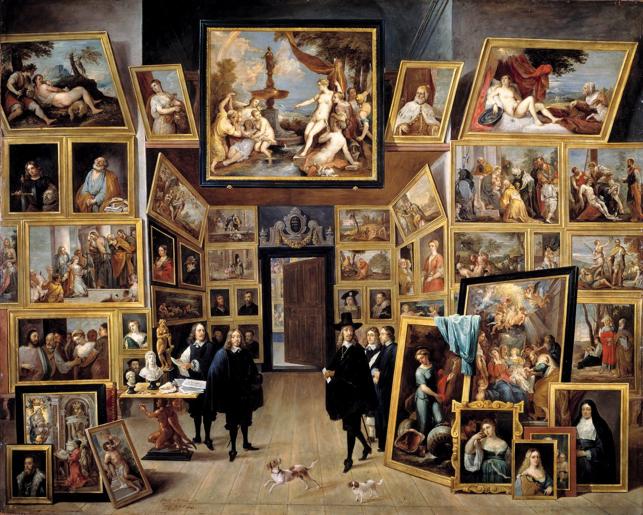 Arkkiherttua Leopold William maalausgalleriassaan Brysselissä tekijältä Tiziano Vecelli
