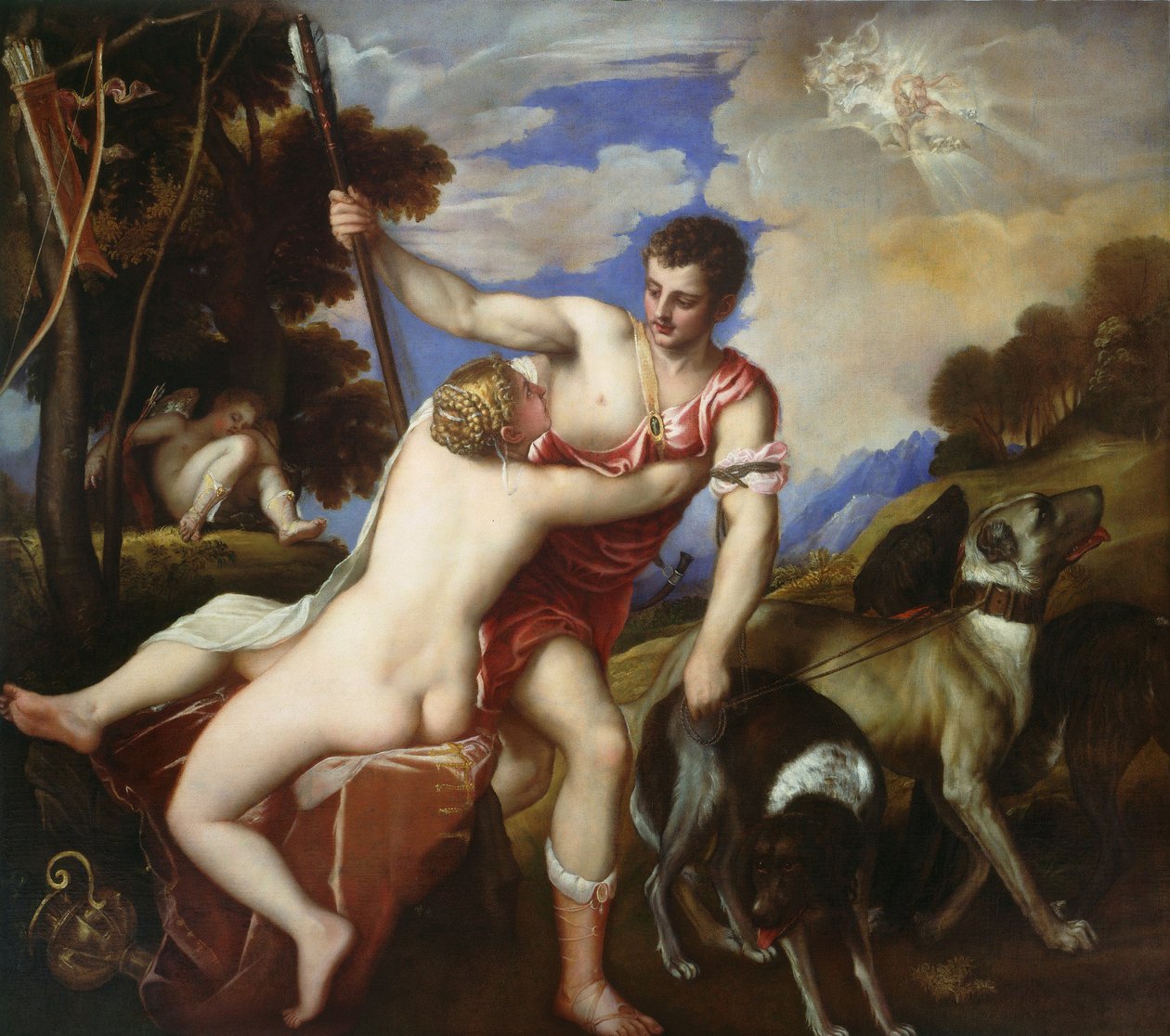 Venus ja Adonis tekijältä Tiziano Vecelli