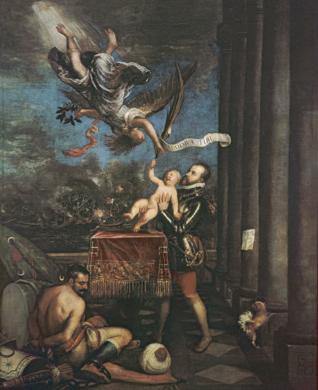 Allegoria Lepanton taistelusta, 1573-1575 tekijältä Tiziano Vecelli