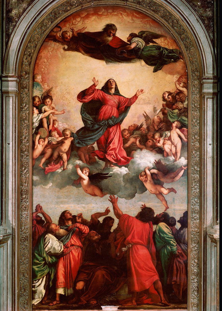 Tiziano Vecellion taivaaseenottomaalaus nimeltä Tizian (1485-1576) tekijältä Tiziano Vecelli
