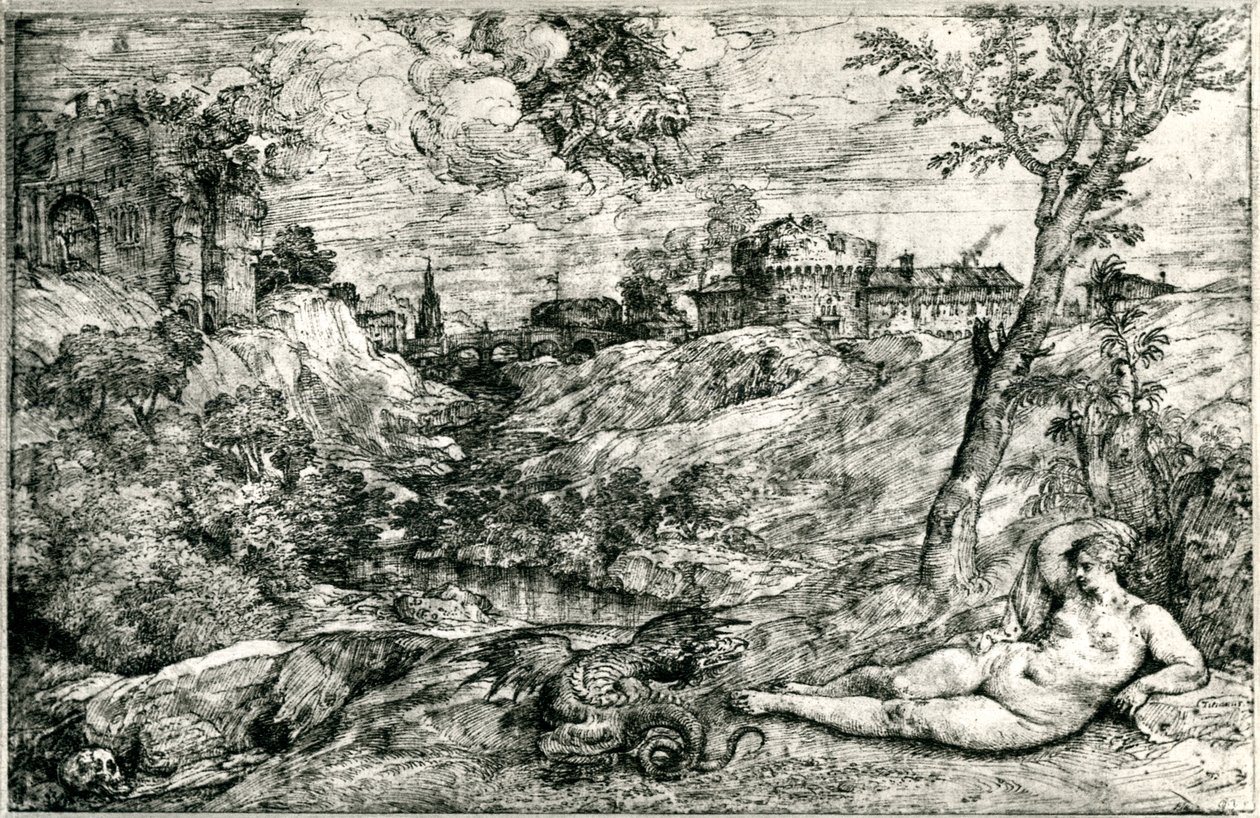 Medor ja Angelica tai Jason ja Medea, c1535-1545, 1937 tekijältä Tiziano Vecelli