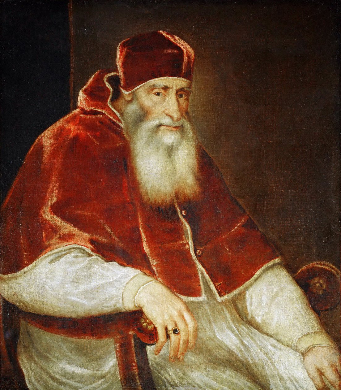 Paavi Paavali III Farnesen muotokuva, 1543 tekijältä Tiziano Vecelli