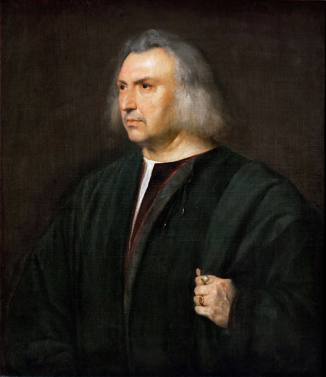 Muotokuva lääkäri Gian Giacomo Bartolotti da Parmasta - Titian (1488-1576). Öljy kankaalle, n. 1515. Mitat : 88x75 cm. Taidehistoriallinen museo, Vienne tekijältä Tiziano Vecelli