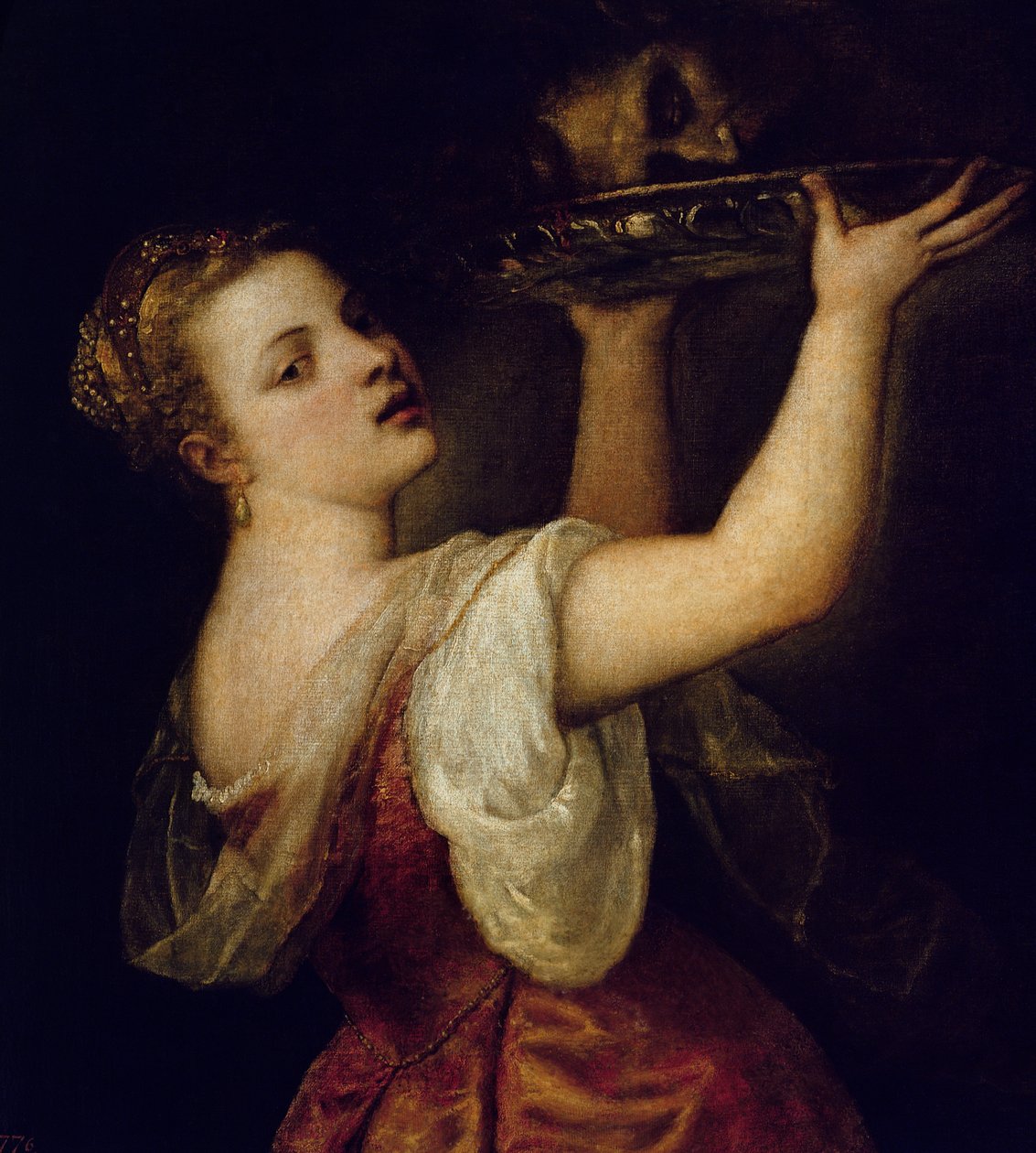 Salome kantoi Pyhän Johannes Kastajan päätä, n. 1549 tekijältä Tiziano Vecelli