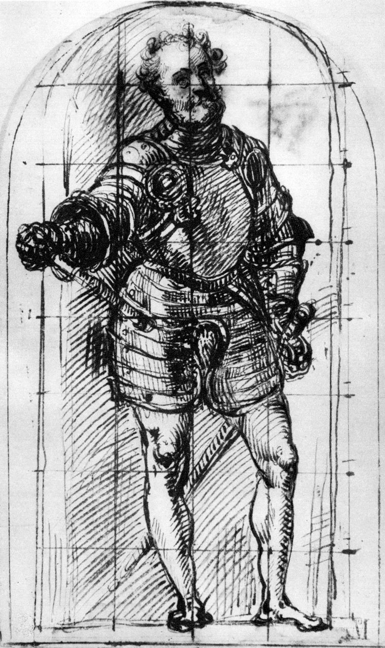 Luonnos Urbinon herttuan muotokuvaan, 1536, 1937 tekijältä Tiziano Vecelli